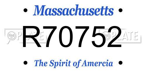 R70752 Massachusetts License Plate