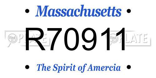 R70911 Massachusetts License Plate