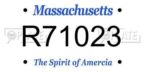 R71023 Massachusetts License Plate