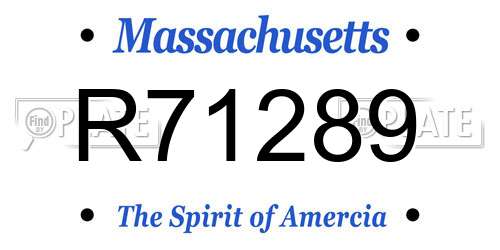 R71289 Massachusetts License Plate