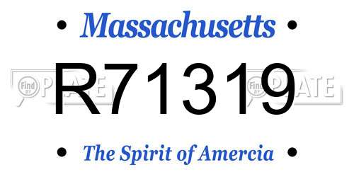 R71319 Massachusetts License Plate