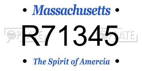 R71345 Massachusetts License Plate