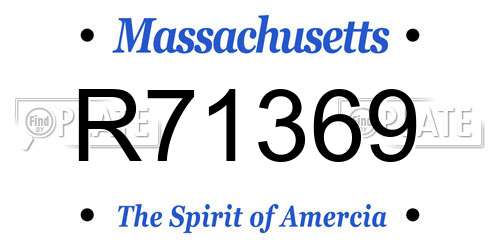 R71369 Massachusetts License Plate