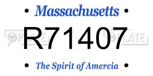 R71407 Massachusetts License Plate