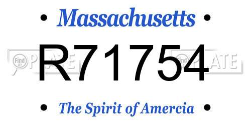 R71754 Massachusetts License Plate