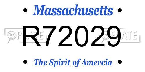 R72029 Massachusetts License Plate