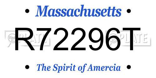 R72296T Massachusetts License Plate