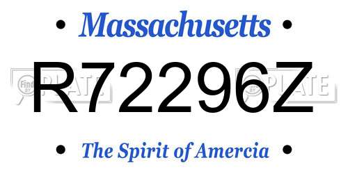 R72296Z Massachusetts License Plate