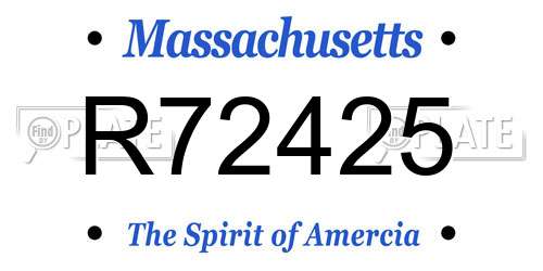 R72425 Massachusetts License Plate