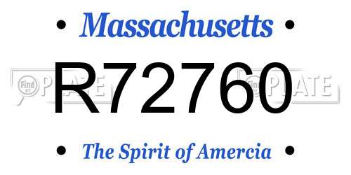 R72760 Massachusetts License Plate