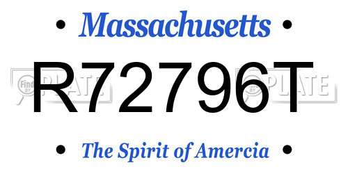 R72796T Massachusetts License Plate