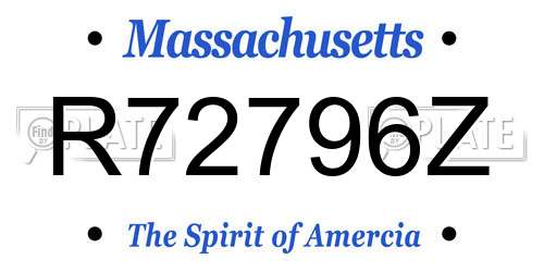 R72796Z Massachusetts License Plate
