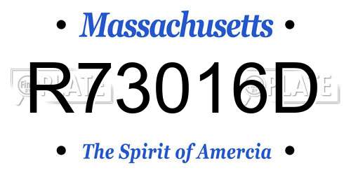 R73016D Massachusetts License Plate