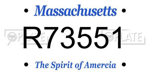 R73551 Massachusetts License Plate