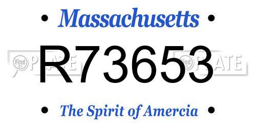 R73653 Massachusetts License Plate