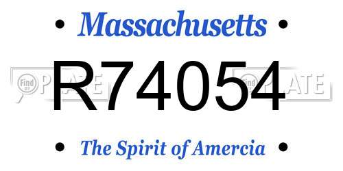 R74054 Massachusetts License Plate