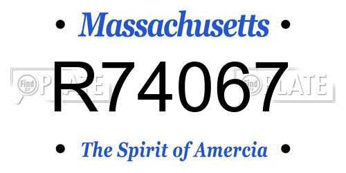 R74067 Massachusetts License Plate