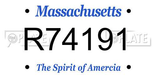 R74191 Massachusetts License Plate