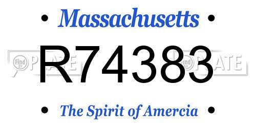 R74383 Massachusetts License Plate