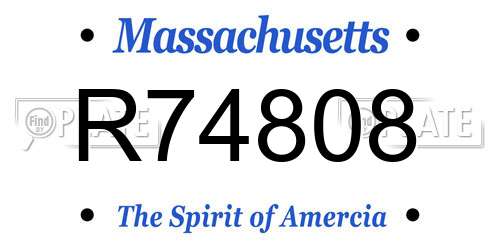 R74808 Massachusetts License Plate