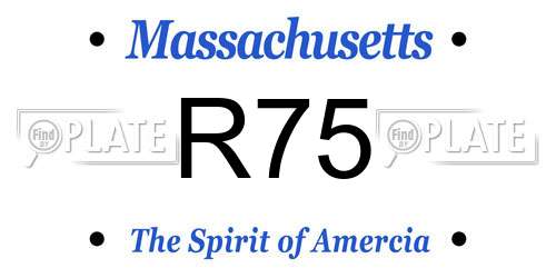 R75 Massachusetts License Plate