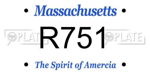 R751 Massachusetts License Plate
