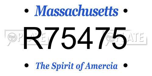 R75475 Massachusetts License Plate
