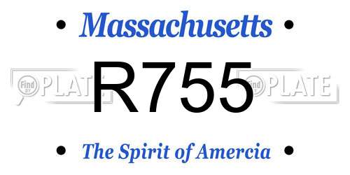 R755 Massachusetts License Plate