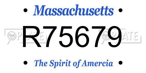 R75679 Massachusetts License Plate