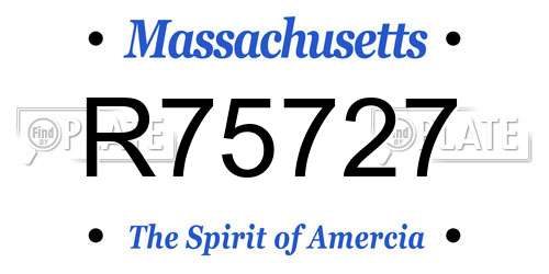 R75727 Massachusetts License Plate