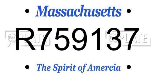 R759137 Massachusetts License Plate