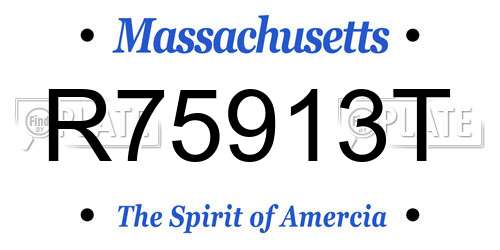 R75913T Massachusetts License Plate