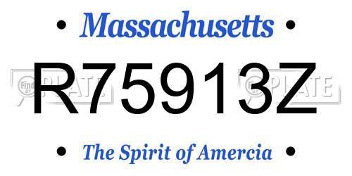 R75913Z Massachusetts License Plate
