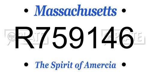 R759146 Massachusetts License Plate