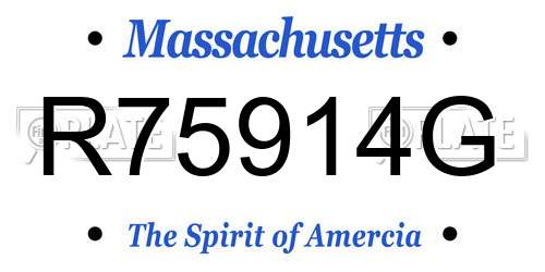 R75914G Massachusetts License Plate