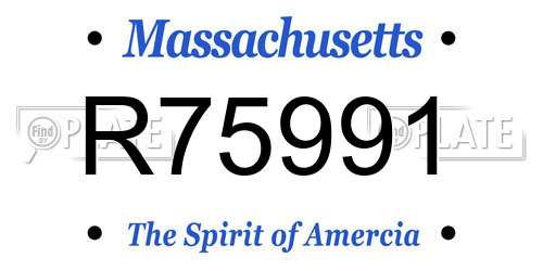 R75991 Massachusetts License Plate