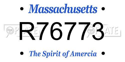 R76773 Massachusetts License Plate