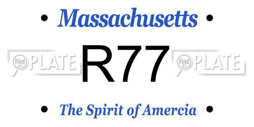 R77 Massachusetts License Plate