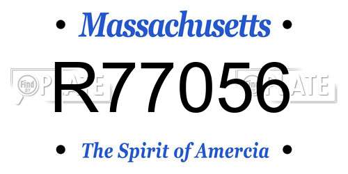 R77056 Massachusetts License Plate