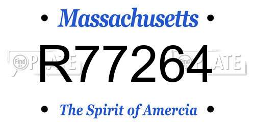 R77264 Massachusetts License Plate