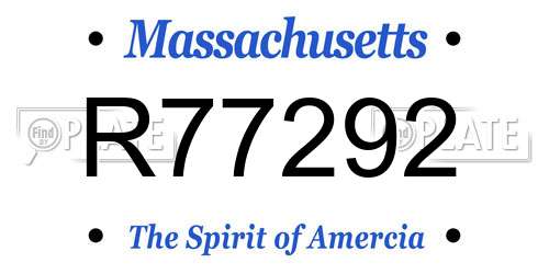 R77292 Massachusetts License Plate