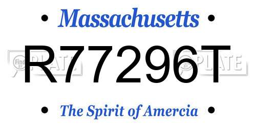R77296T Massachusetts License Plate