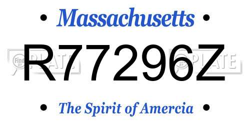 R77296Z Massachusetts License Plate