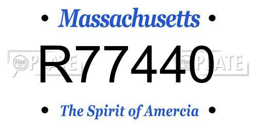 R77440 Massachusetts License Plate