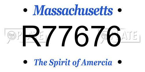 R77676 Massachusetts License Plate