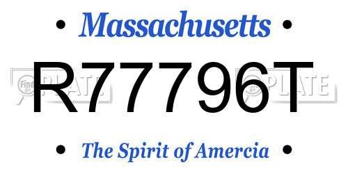 R77796T Massachusetts License Plate