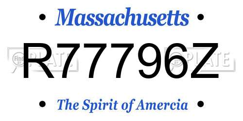 R77796Z Massachusetts License Plate