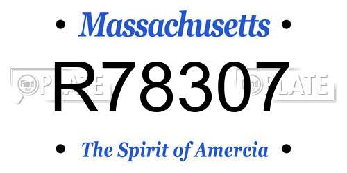 R78307 Massachusetts License Plate