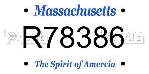 R78386 Massachusetts License Plate