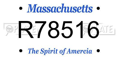 R78516 Massachusetts License Plate